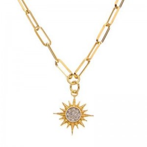 Laurenti Diamond Sun Paper Chain Necklace