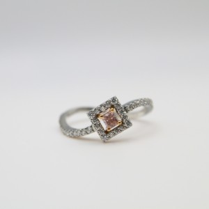 Laurenti Platinum Fancy Pink and White Diamond Ring