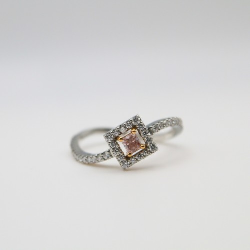Laurenti Platinum Fancy Pink and White Diamond Ring