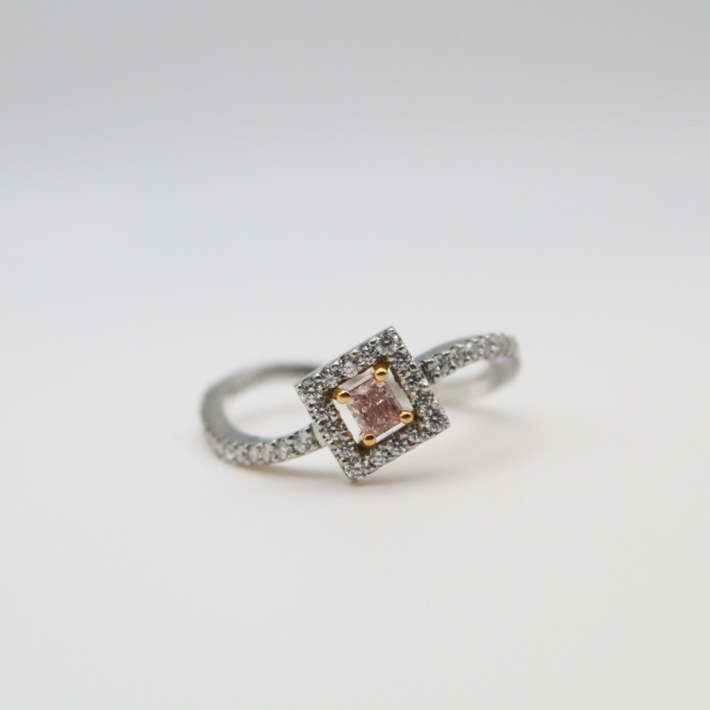 Laurenti Platinum Fancy Pink and White Diamond Ring