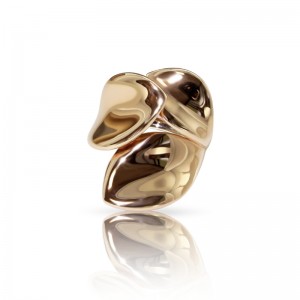 PASQUALE BRUNI 18K ROSE GOLD GIARDINI SEGRETI THREE LEAVES RING