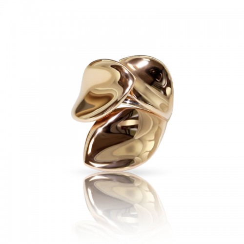 PASQUALE BRUNI 18K ROSE GOLD GIARDINI SEGRETI THREE LEAVES RING
