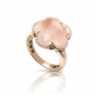 18K ROSE GOLD  BON TON RING WITH DIAMONDS AND ROSE QUARTZ