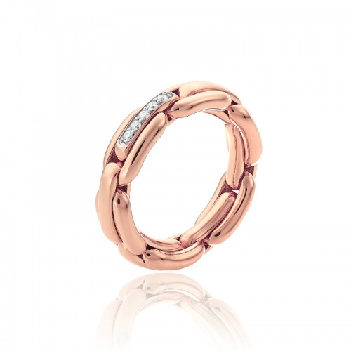 CHIMENTO 18K ROSE GOLD AND DIAMOND X-TEND RING