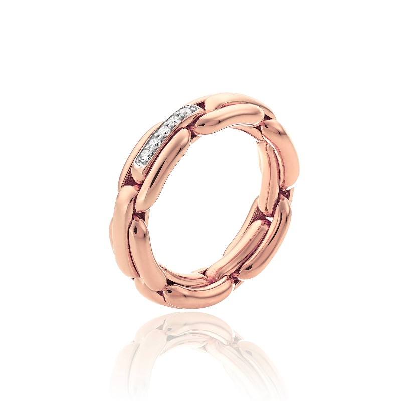 CHIMENTO 18K ROSE GOLD AND DIAMOND X-TEND RING