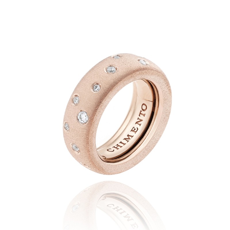 CHIMENTO 18K ROSE GOLD DIAMOND BRIO RING 0.44 VS-G 9.60GR.