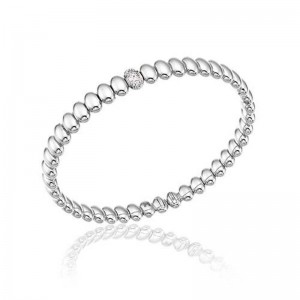 18K WHITE GOLD ARMILLAS ACQUA BRACELET WITH DIAMONDS.