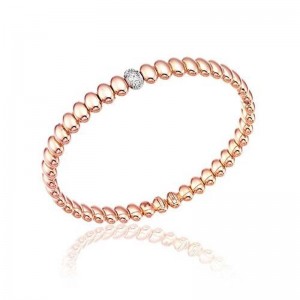 18K WHITE AND PINK GOLD ARMILLAS ACQUA BRACELET WITH DIAMONDS.