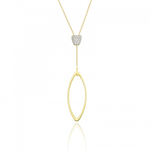 CHIMENTO 18K YELLOW GOLD LINK SENSI DIAMOND NECKLACE 0.25 VS-G.