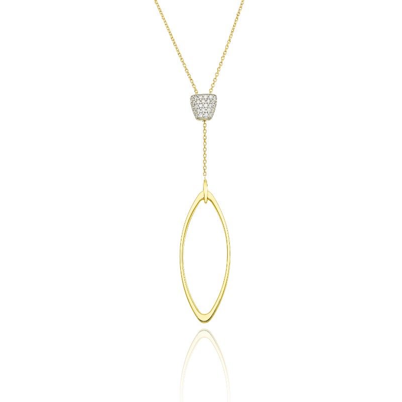 CHIMENTO 18K YELLOW GOLD LINK SENSI DIAMOND NECKLACE 0.25 VS-G.
