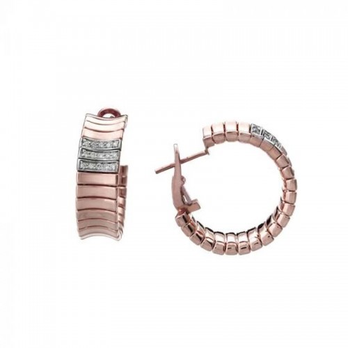 18K WHITE AND PINK GOLD SUPREME DIAMOND EARRINGS.