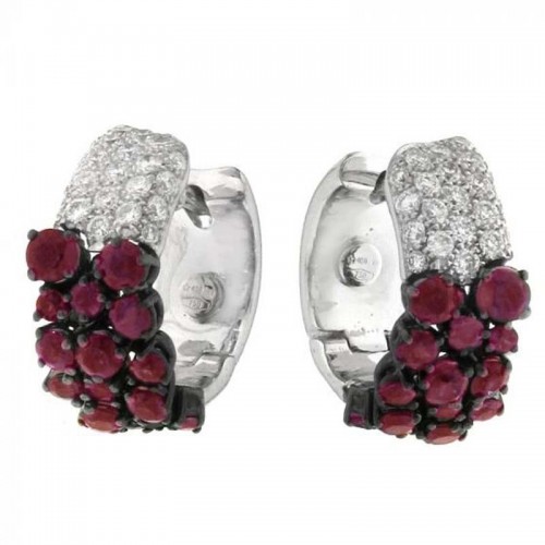 CHIMENTO LOULOU HUGGIES WITH DIAMONDS AND RUBIES DIAS