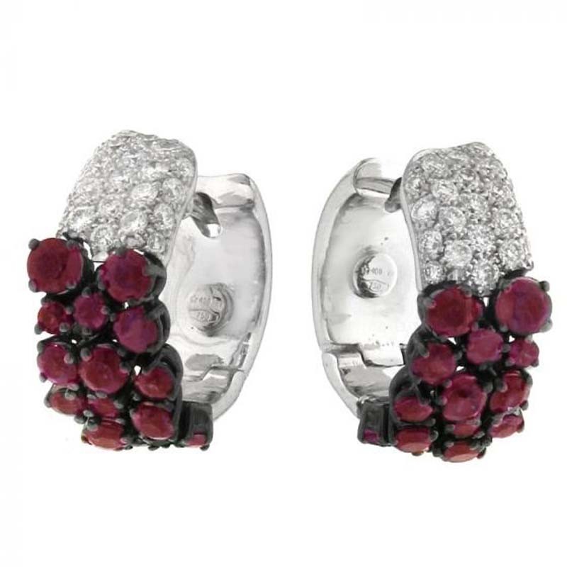 CHIMENTO LOULOU HUGGIES WITH DIAMONDS AND RUBIES DIAS