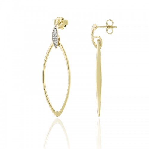 CHIMENTO 18K YELLOW GOLD DIAMOND LINK SENSI EARRINGS 0.17 VS-G.