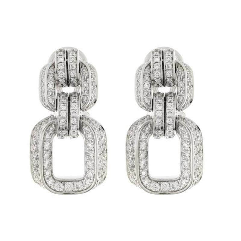 CHIMENTO WHITE GOLD DIAMONDS FEBO EARRINGS.