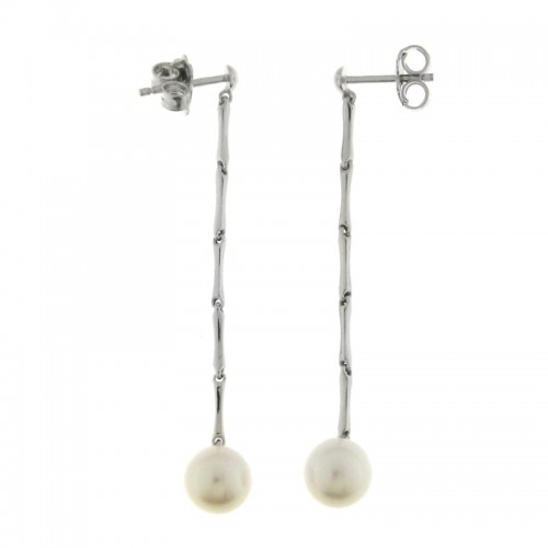 Chimento Bamboo Pearl Earrings