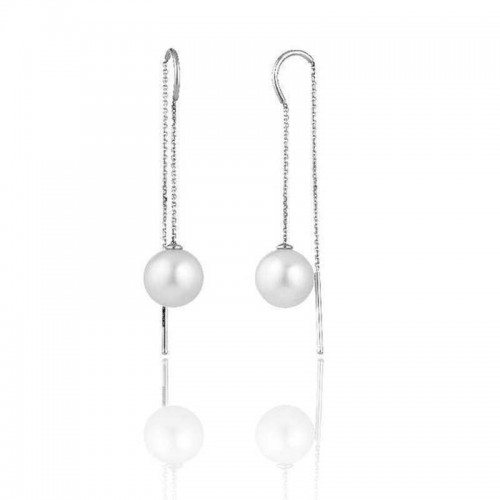 18K WHITE GOLD PEARL ARMILLAS ACQUA EARINGS.