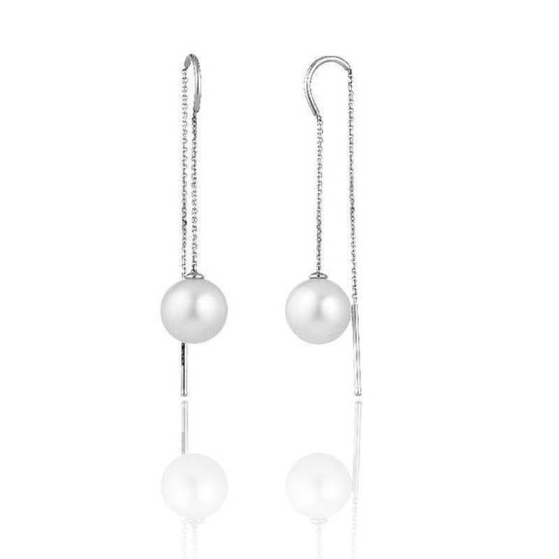 18K WHITE GOLD PEARL ARMILLAS ACQUA EARINGS.