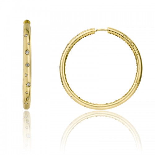 CHIMENTO 18K YELLOW GOLD AND DIAMOND BRIO HOOPS 0.20 VS-G.