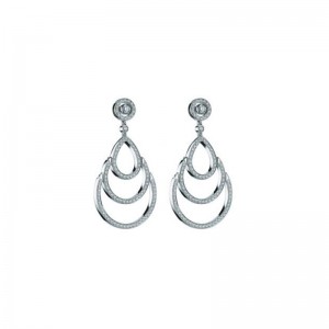 Damiani 18K white gold Eclisse diamond drop earrings