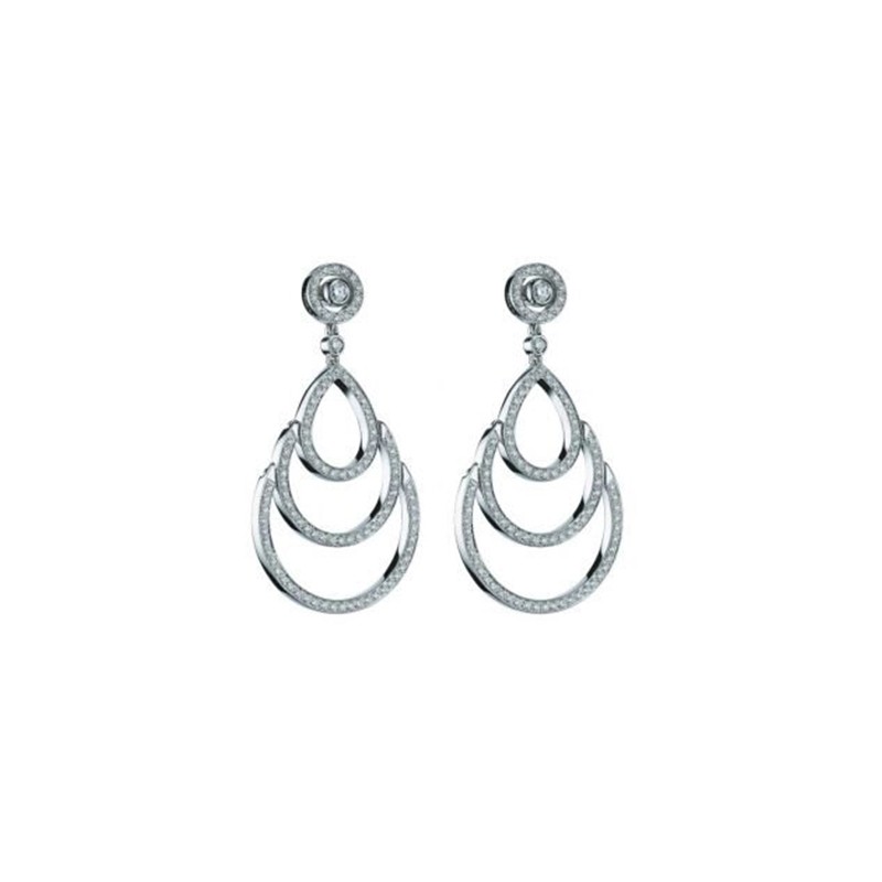 Damiani 18K white gold Eclisse diamond drop earrings