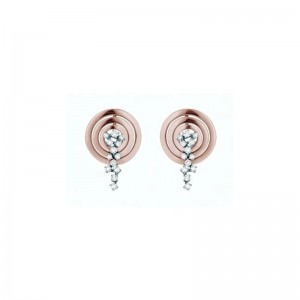 18K Pink Gold with Diamond Cascade Sophia Loren drop earrings