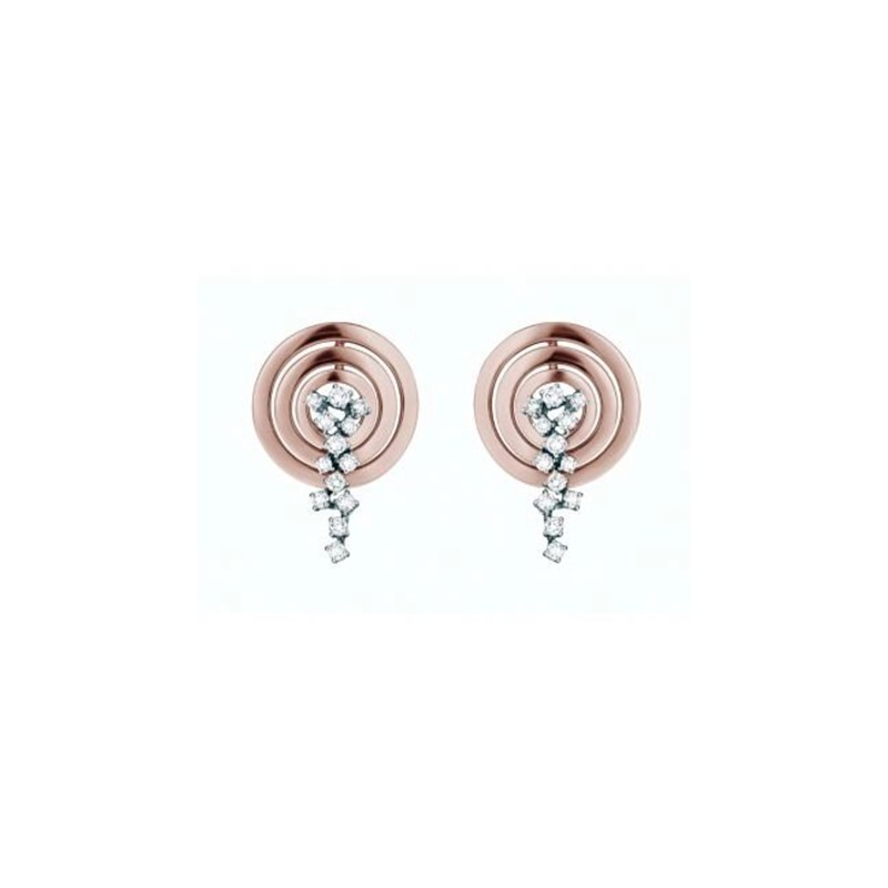 18K Pink Gold with Diamond Cascade Sophia Loren drop earrings