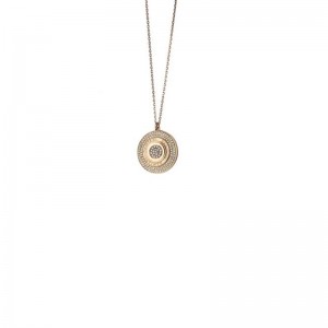 DAMIANI PAVE COIN LOGO, 18K ROSE GOLD, .99CT.