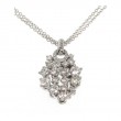 DAMIANI 18K WHITE GOLD DIAMOND CLUSTER PENDANT NECKLACE. DIAMOND WT=1.720