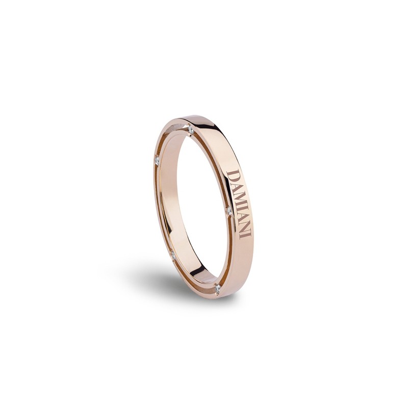 Damiani 18k Pink Gold Band with Diamonds 0.07ctw.