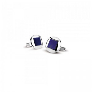DAMIANI D.SIDE SILVER AND LAPIS CUFFLINKS
