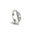 Damiani 18k White Gold 3 Stone Diamond Ring 0.45ctw.