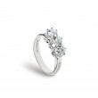 Damiani 18k White Gold 3 Stone Diamond Ring 0.45ctw.
