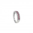Damiani 18k White Gold Diamond and Ruby Ring Size 13 Diamond 0.14ctw Ruby 0.300.
