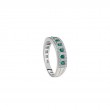 Damiani 18k White Gold Emeralds and Diamond Ring Diamond 0.11ctw Emerald 0.210ct.