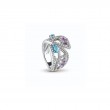 DIAMOND, L.BLUE TOPAZ, AND AMETHYST BATTITO D'ALI RING SIZE 13