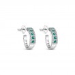 DAMIANI 18K WHITE GOLD DIAMOND AND EMERALD BELLE EPOQUE EARRINGS DIA-0.2040. EMERALD-0.310