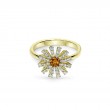 18K YELLOW GOLD MARGHERITA DIAMOND AND CITRIN RING SIZE13 DIA-0.3130.