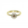 Damiani 18k Yellow Gold Flower Ring with Diamond and Citrine 0.13ctw.