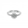 Damiani 18k White Gold Diamond Flower Ring 0.16ctw.