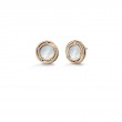 Damiani 18k White and Pink Diamond and Mother and Pearl Earrings 0.05ctw.