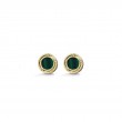 Damiani 18k Yellow and White Gold Diamonds and Malachite stud Earrings 0.05ctw.