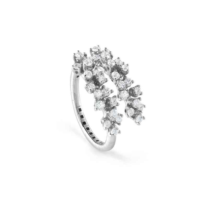 Damiani 18k White Gold with Titanium Flexi Multi Diamond Ring 0.67ctw size 9-11.