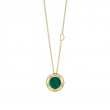Damiani 18k Yellow Gold Necklace with Diamonds and Malachite 0.03ctw.