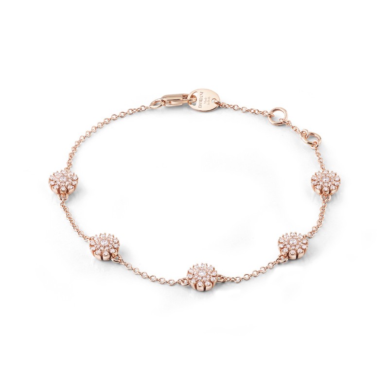 DAMIANI 18K ROSE GOLD DIAMOND MARGHERITA BRACELET 0.5200.