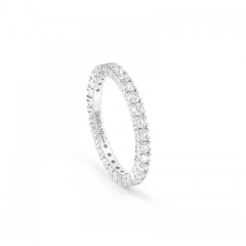 Damiani 18k White Gold Diamond Full Eternity Band Size 14 1.30ctw.