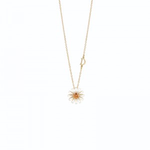 Damiani Margherita Necklace in 18k Yellow Gold, Ceramic, and Citrine Quartz