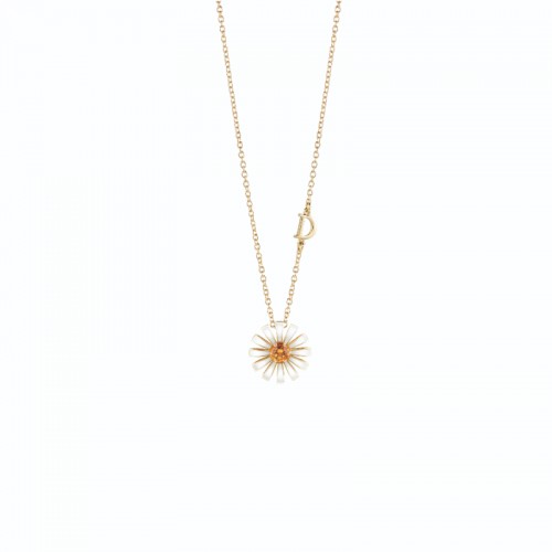 Damiani Margherita Necklace in 18k Yellow Gold, Ceramic, and Citrine Quartz