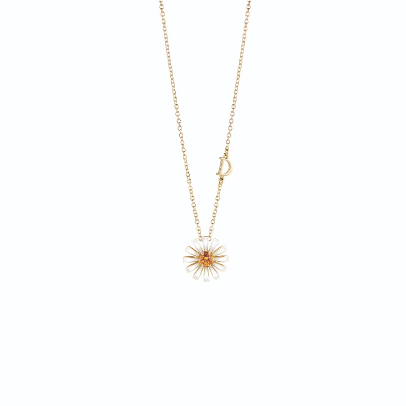 Damiani Margherita Necklace in 18k Yellow Gold, Ceramic, and Citrine Quartz