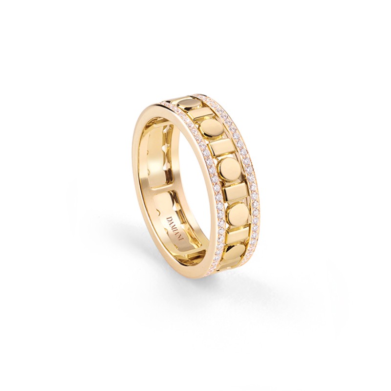 Damiani 18k Yellow Gold Belle Epoque Reel Diamond Ring size 9 0.35ctw.